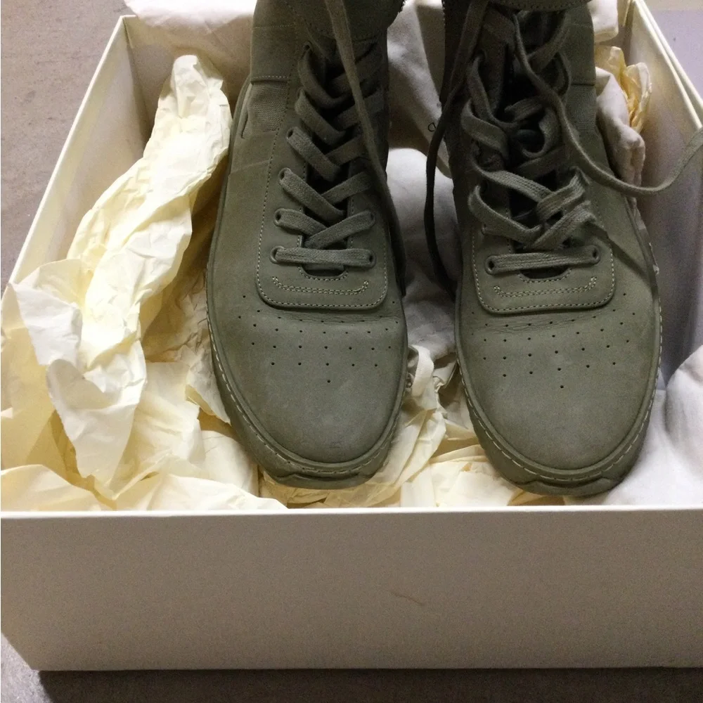 Olive Green High-Top Sneakers